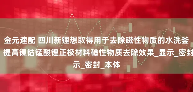 金元速配 四川新锂想取得用于去除磁性物质的水洗釜专利，提高镍钴锰酸锂正极材料磁性物质去除效果_显示_密封_本体